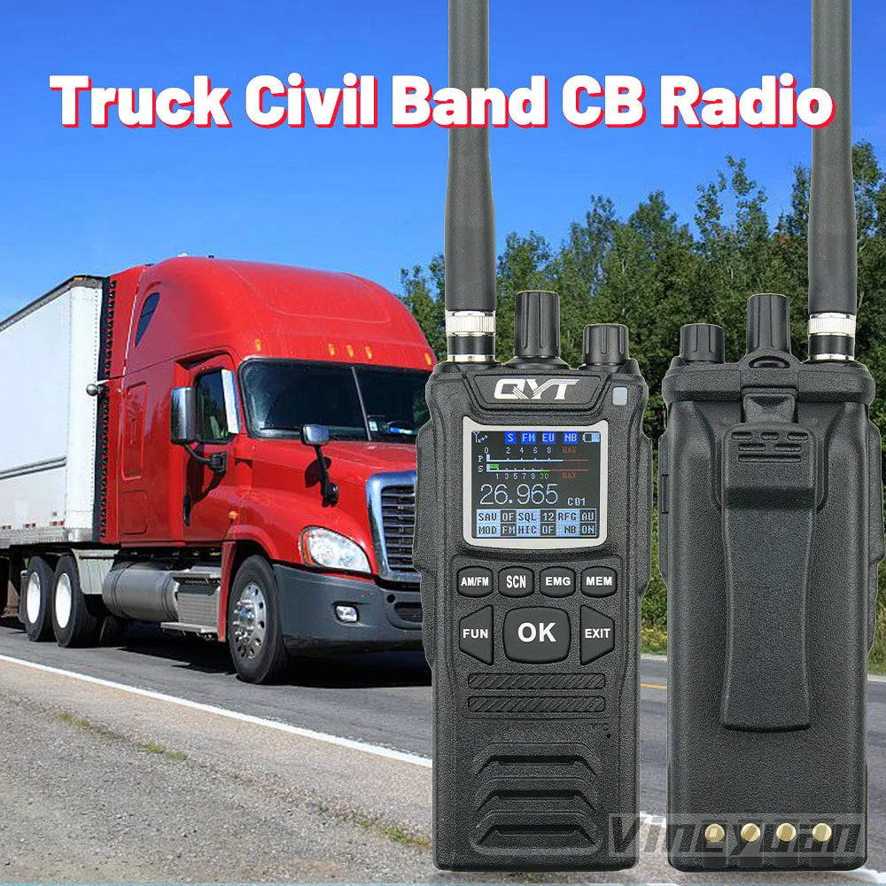 Original QYT CB Radio 27MHz QYT CB-58 26.965-27.405MHz FM AM Mode Citizen Band Radio CB58 4W Handheld Walkie Talkie With 4000mAh