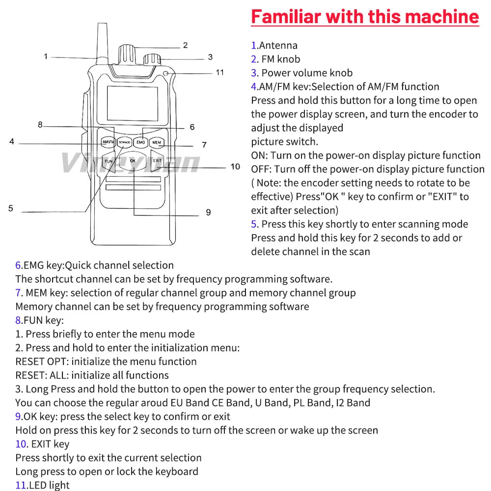 Original QYT CB Radio 27MHz QYT CB-58 26.965-27.405MHz FM AM Mode Citizen Band Radio CB58 4W Handheld Walkie Talkie With 4000mAh