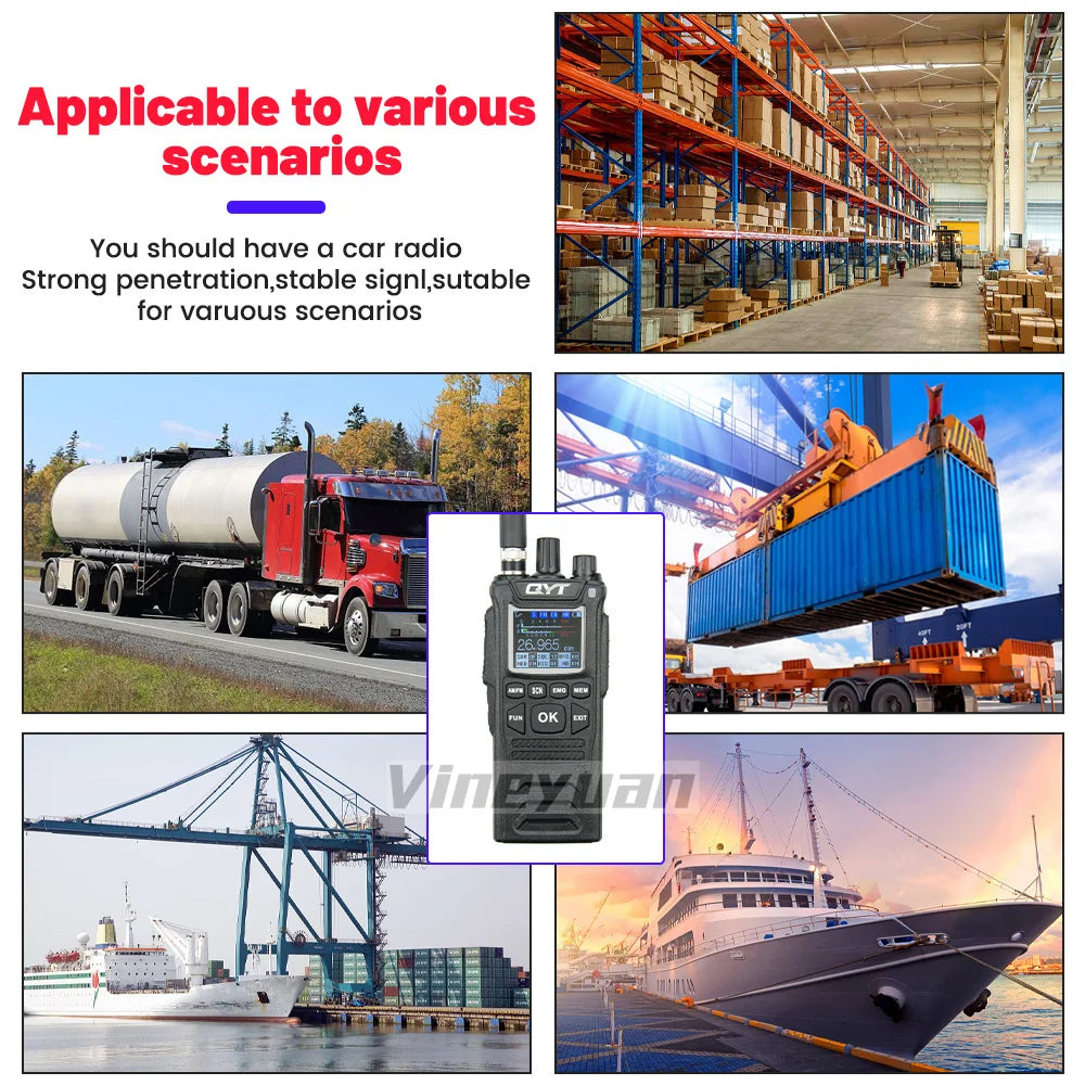 Original QYT CB Radio 27MHz QYT CB-58 26.965-27.405MHz FM AM Mode Citizen Band Radio CB58 4W Handheld Walkie Talkie With 4000mAh