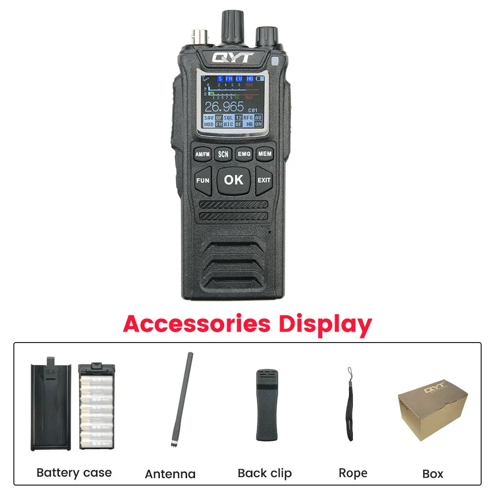 Original QYT CB Radio 27MHz QYT CB-58 26.965-27.405MHz FM AM Mode Citizen Band Radio CB58 4W Handheld Walkie Talkie With 4000mAh
