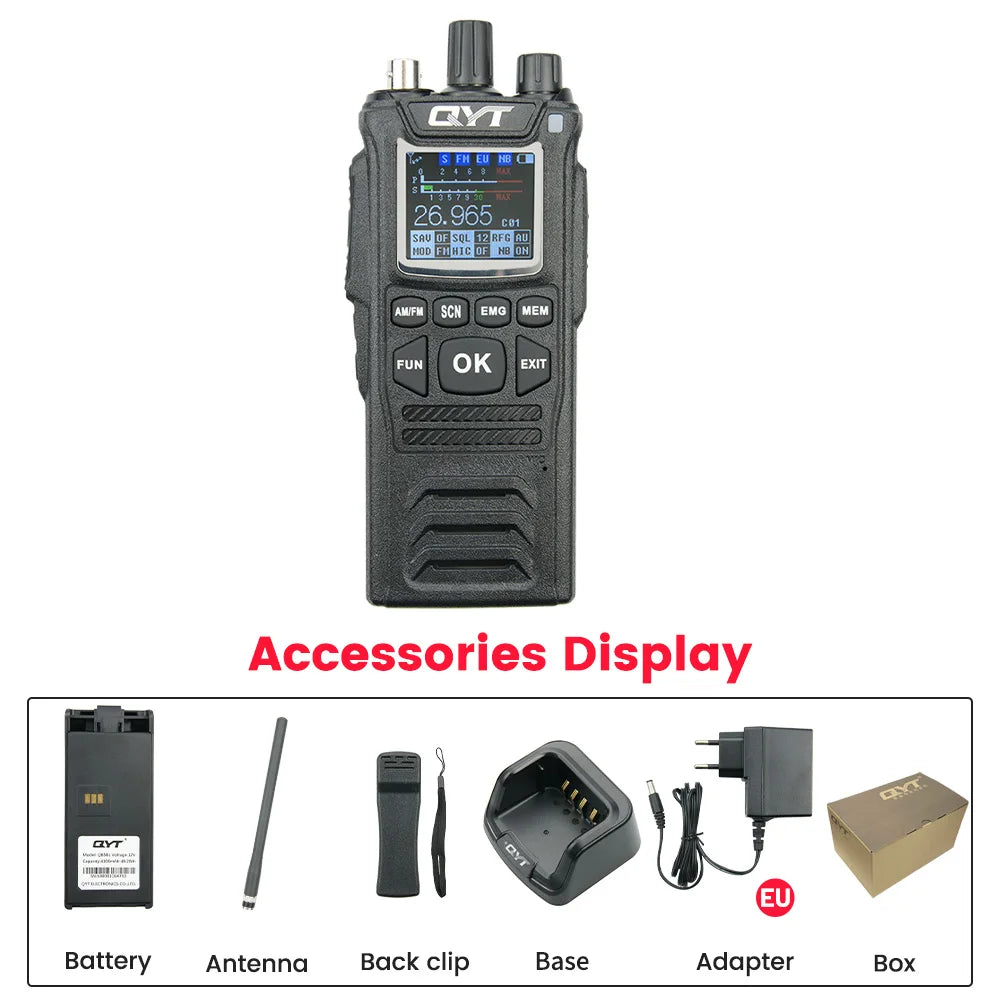 Original QYT CB Radio 27MHz QYT CB-58 26.965-27.405MHz FM AM Mode Citizen Band Radio CB58 4W Handheld Walkie Talkie With 4000mAh