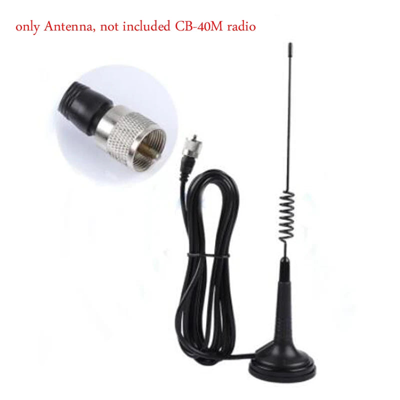 CB-40M Citizen Band Radio AM/FM Mini Mobile CB Radio AR-925 25.615--30.105MHz 8W Amateur Car Radio Station + Mag-1345 Antenna