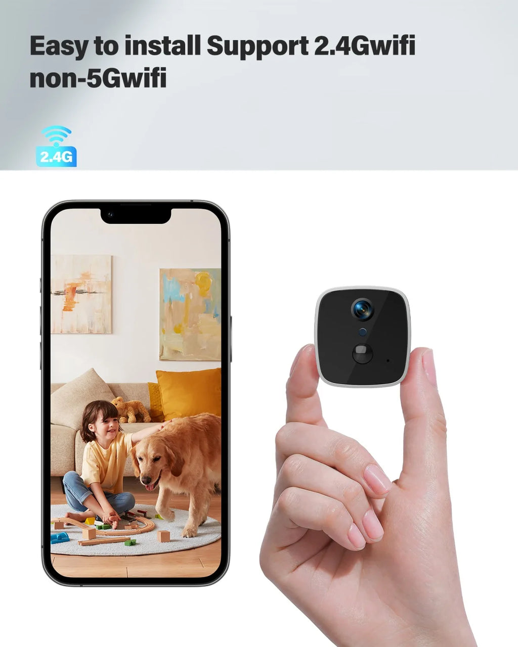 WiFi Security Camera 120° Wide Angle HD Night Vision APP remote operation for car camping house garage home monitoring system