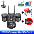 WiFi Security Camera 3 Lens Outdoor Protection 15MP HD Night Vision PTZ Rotate CCTV Cameras Motion Detection Video Surveillance