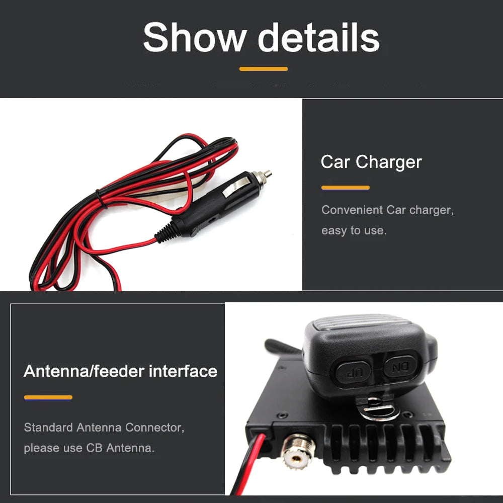 ANYSECU CB Radio CB-925 25.615-30.105MHz 8W 10 Meter Radio AM/FM Mini Citizen Band Transceiver