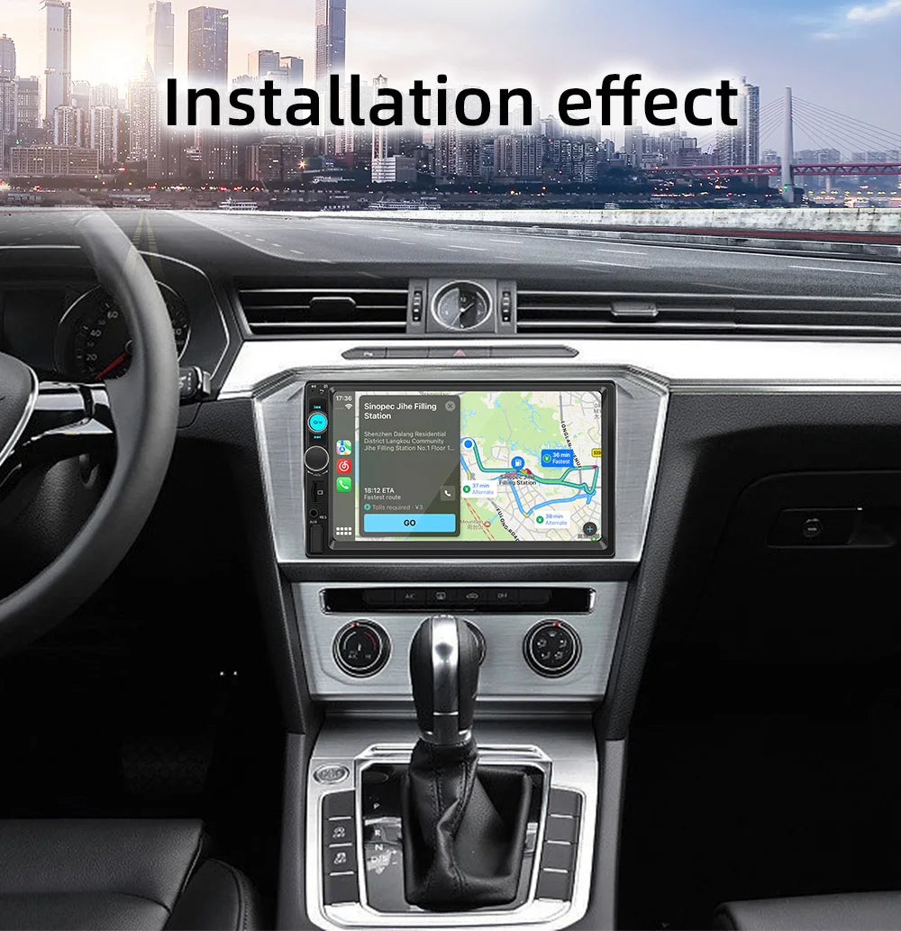 BQCC 7'' Car Radio 2din HD Touchscreen MP5 Player Bluetooth 12V FM ISO Power Auxiliary Input Mirror Link Multimedia Player