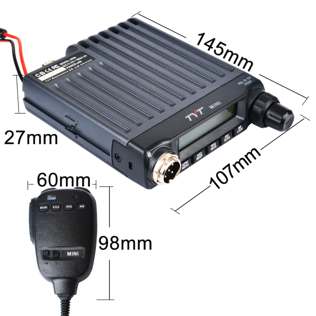 TYT CB Mini Walkie Talkie 11 Meters 27MHz Radio European Citizen Band 4W 40Channels AM/FM Vox Mobile Tranceiver