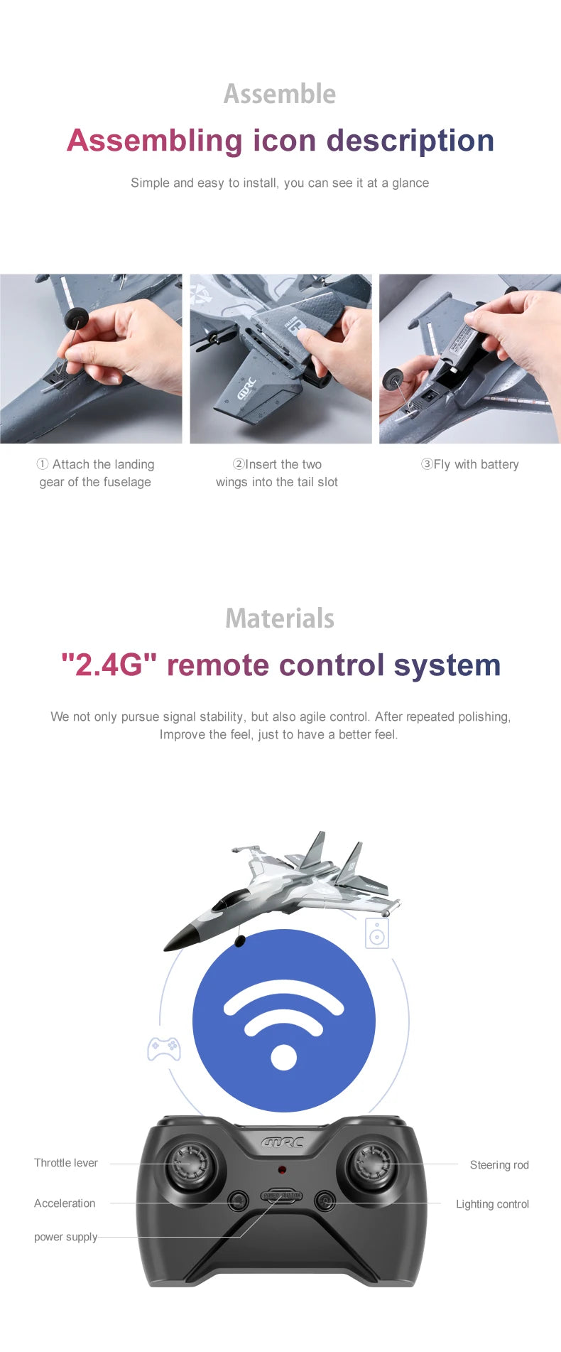 G1 Drone Glider Beginner Profesional 3 Channel RC Aircraft Remote Control Hand Throwing Plane Foam Electric Outdoor Airplane