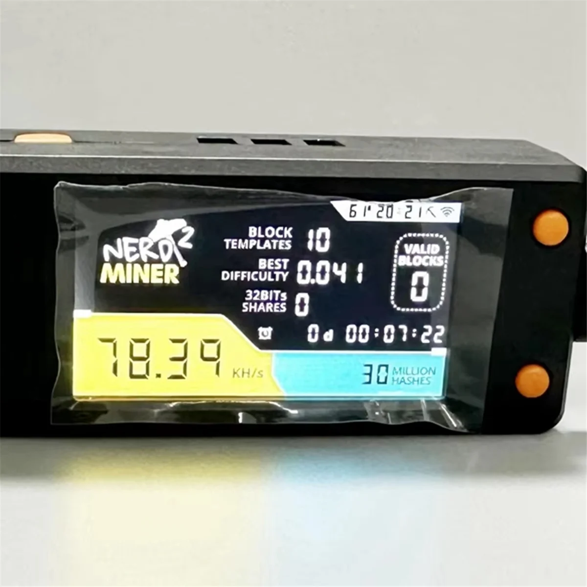 NerdMiner V2 78kh/S Hashrate Bitcoin Nerd Miner BTC Lottery Miner Solo Btc Crypto Miner Mining Machine with Display