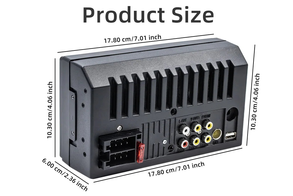 BQCC 7'' Car Radio 2din HD Touchscreen MP5 Player Bluetooth 12V FM ISO Power Auxiliary Input Mirror Link Multimedia Player