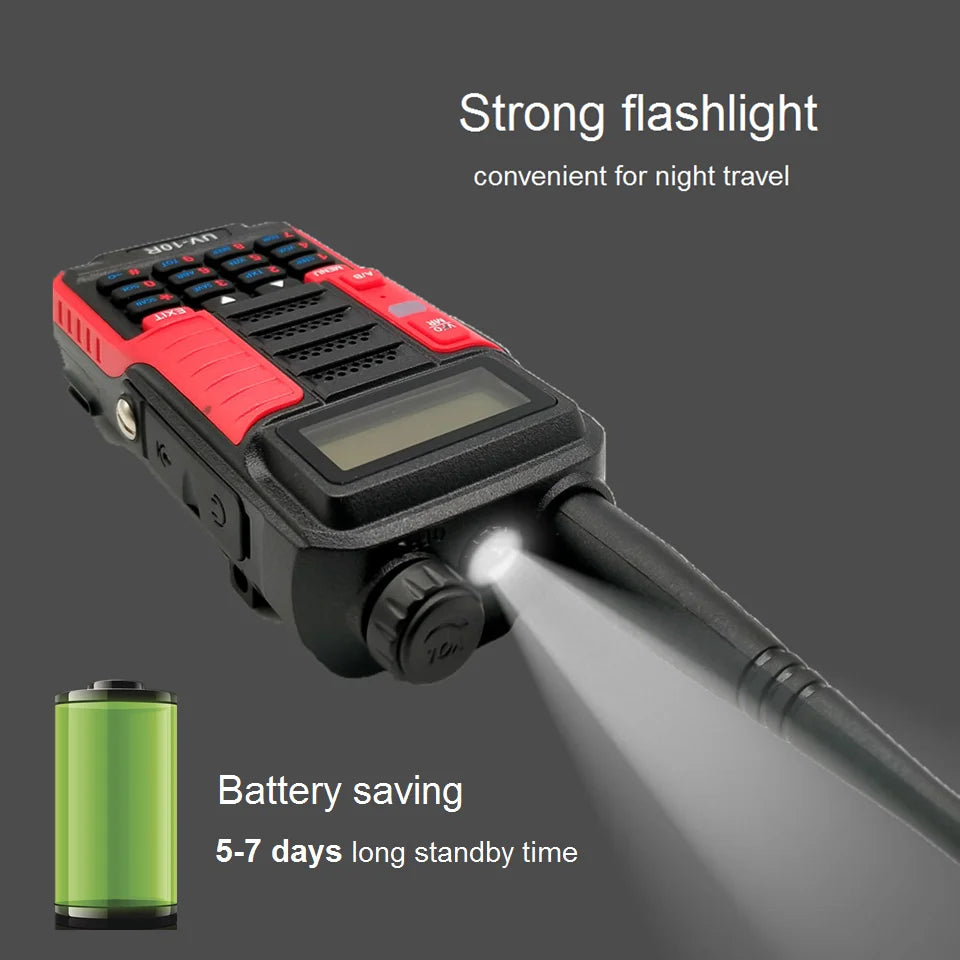 Original BaoFeng UV-10R Portable Radio V2 10W High Power UV 10R VHF UHF Dual Band Two Way CB Ham Radio Transceiver Walkie-Talkie