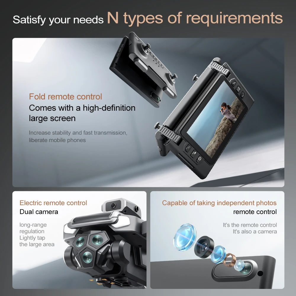 Drone Profesional 4K Dual Camera Brushless Motor Obstacle Avoidance Dron RC Helicopter Foldable Quadcopter
