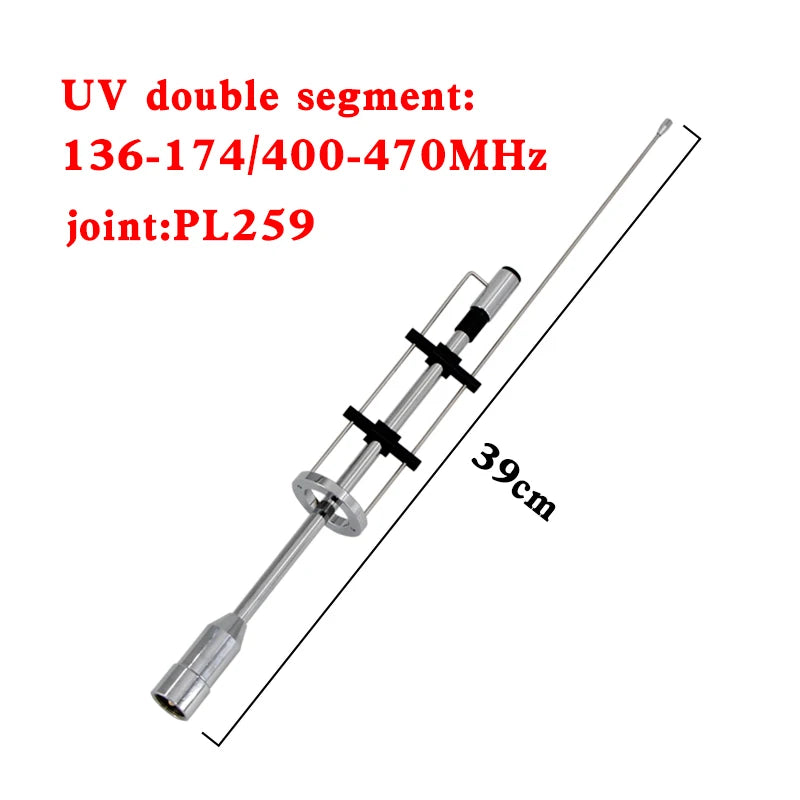 CBC-435 VHF UHF 120W High Gain Antenna Dual Band PL259 for Baojie BJ-218 QYT KT-8900 TYT TH-8600 Etc Car Mobile Radio