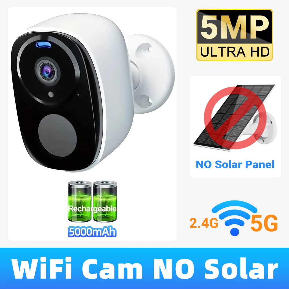2K 4G Solar Security Camera WiFi Outdoor PIR Motion Detection Color Night Vision Waterproof Battery Powered 2-Way Audio Home