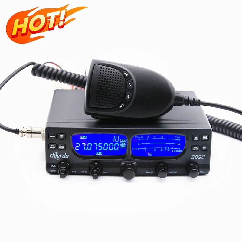 S890 AM FM SSB 27Mhz CB Radio 24.715-30.105 MHz HF Transceiver 40W High Power Long Range Walkie Talkie