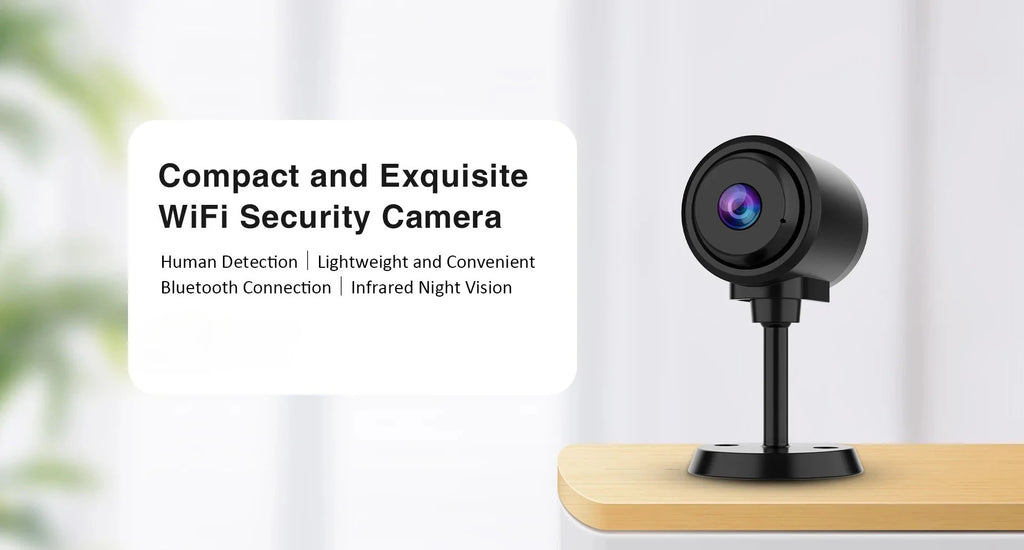 WiFi Security Camera  Mini Smart HD Night Vision IP Webcam Home Motion Detection Alerts Bluetooth Network Surveillance Cam