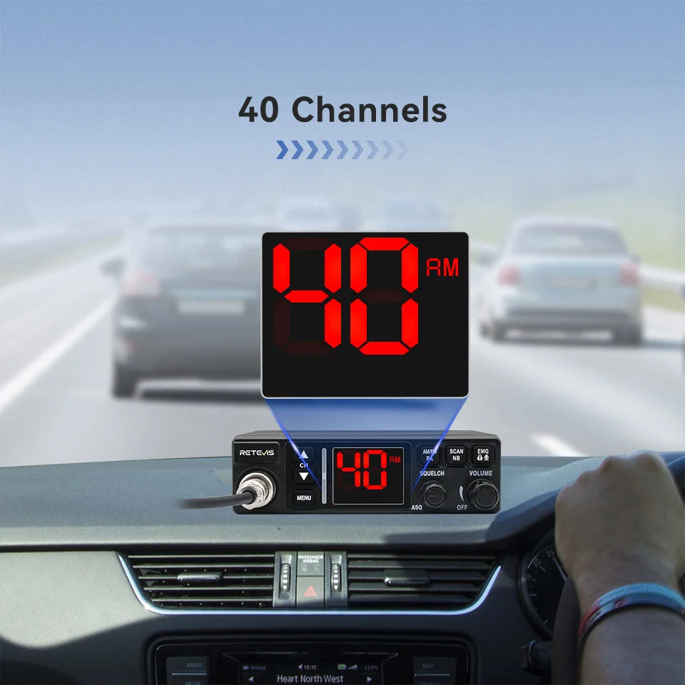 Retevis MB63A CB Car Radio 12/24V Power Long Range CB Mobile Radio Station Professional Communicator AMFM Ham Radio Channel 9/19