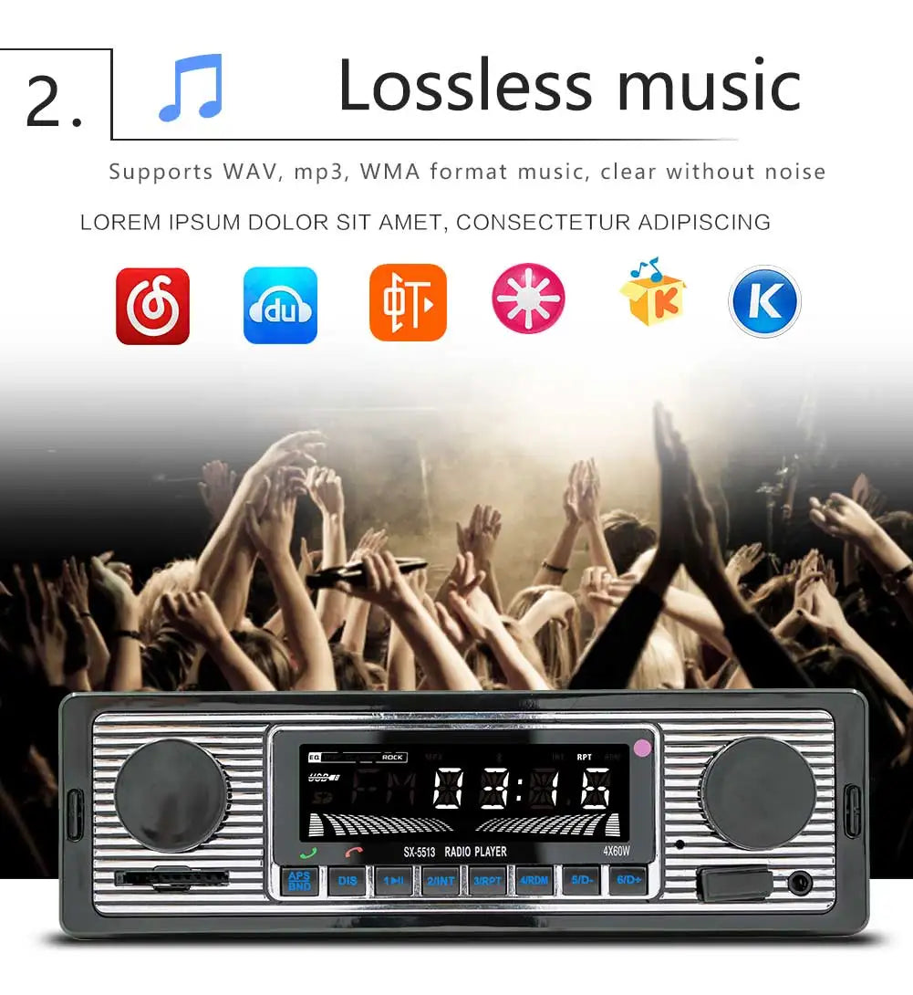 BQCC 1 Din Car BT MP3 Radio Handsfree Find a Car FM SD Power Protection Voice Broadcast Autostereo AUX USB Multimedia car player