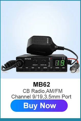 Retevis MB63A CB Car Radio 12/24V Power Long Range CB Mobile Radio Station Professional Communicator AMFM Ham Radio Channel 9/19