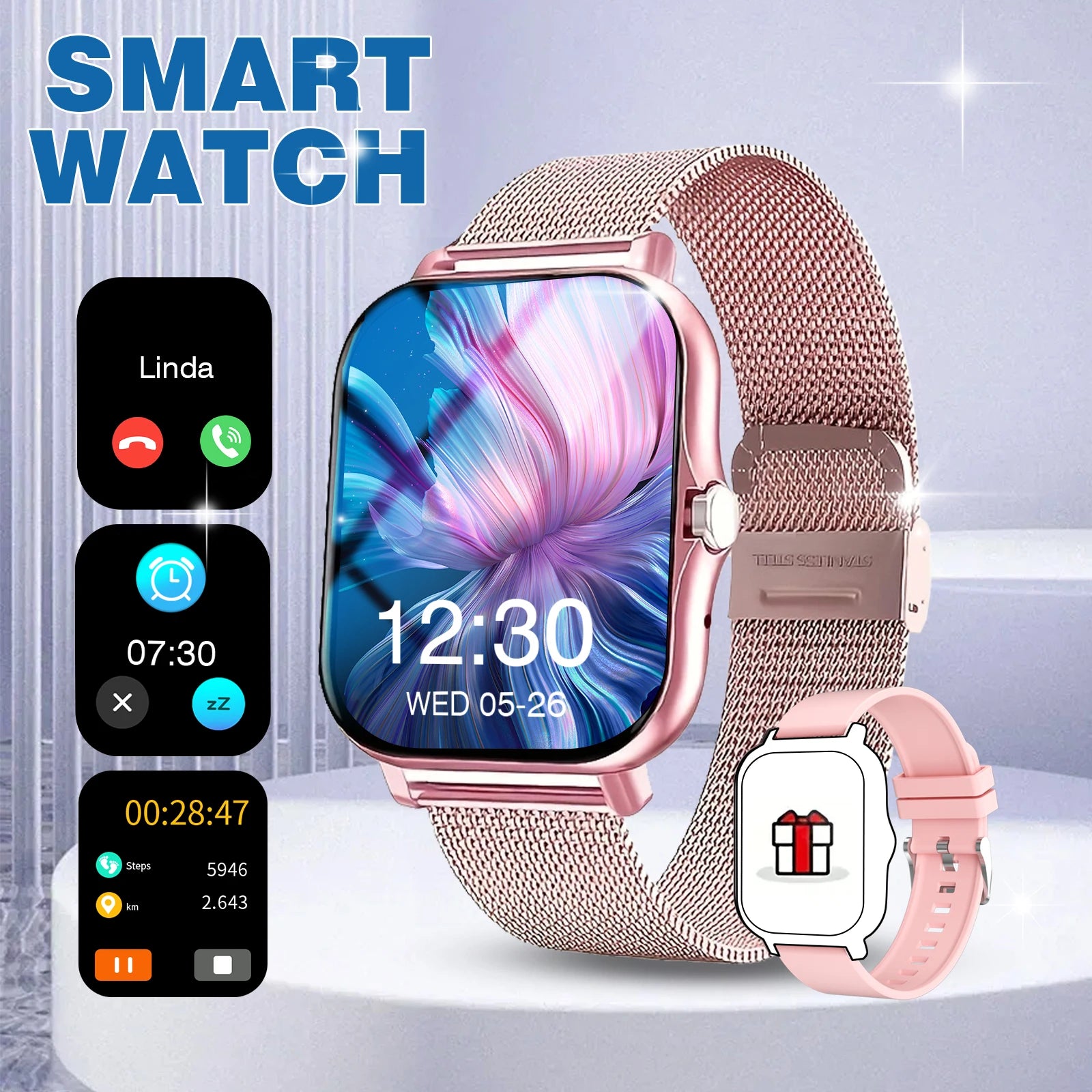 Smart Watch Multi-functional sports smart watch ,Wireless Calling, Personalized the Watch Faces,Music control