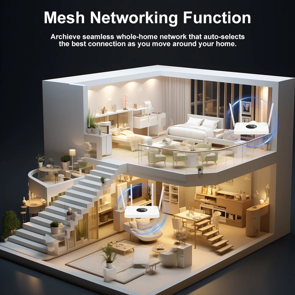 Wifi Wireless Router Wifi Fiber Broadband High-speed Unlimited 4 Antennas 2.4ghz Strong Signal Ultra-fast Broadband Coverage