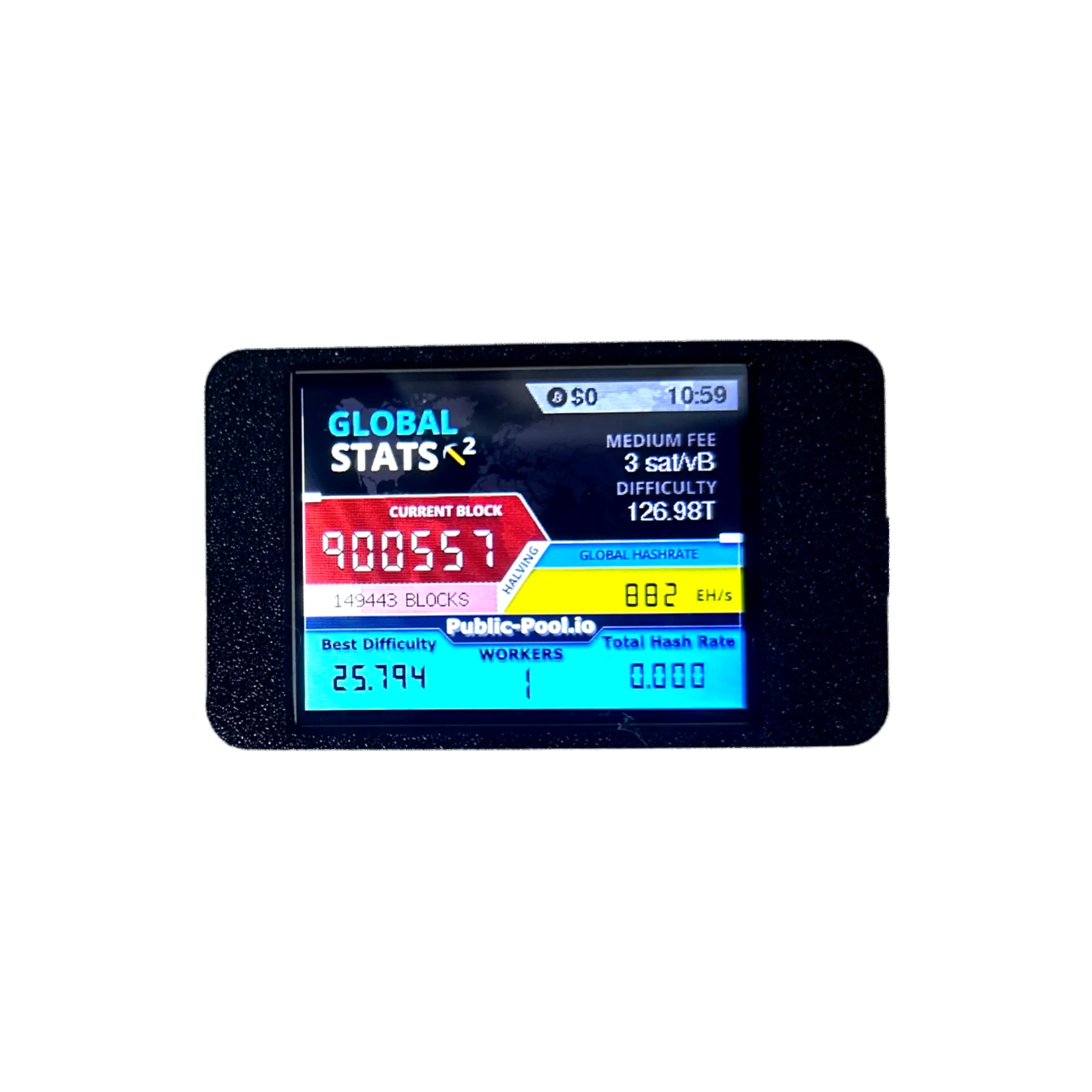 NerdMiner V2 Hashrate, Smart Display, Crypto Solo, Lottery, Nerd Miner, Bitcoin Miner ESP32-2432S028R, 54 k/S, 2.8 inch