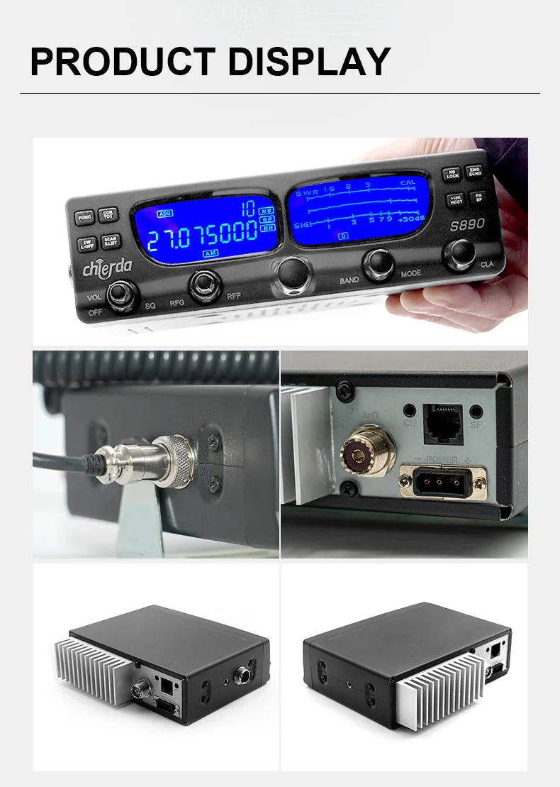 S890 AM FM SSB 27Mhz CB Radio 24.715-30.105 MHz HF Transceiver 40W High Power Long Range Walkie Talkie