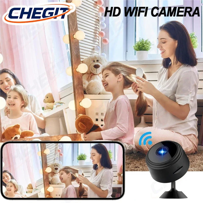 Wireless Mini WiFi Security Camera with Night Vision Motion Detection Rechargeable Battery Easy to Mount & App-Controlled