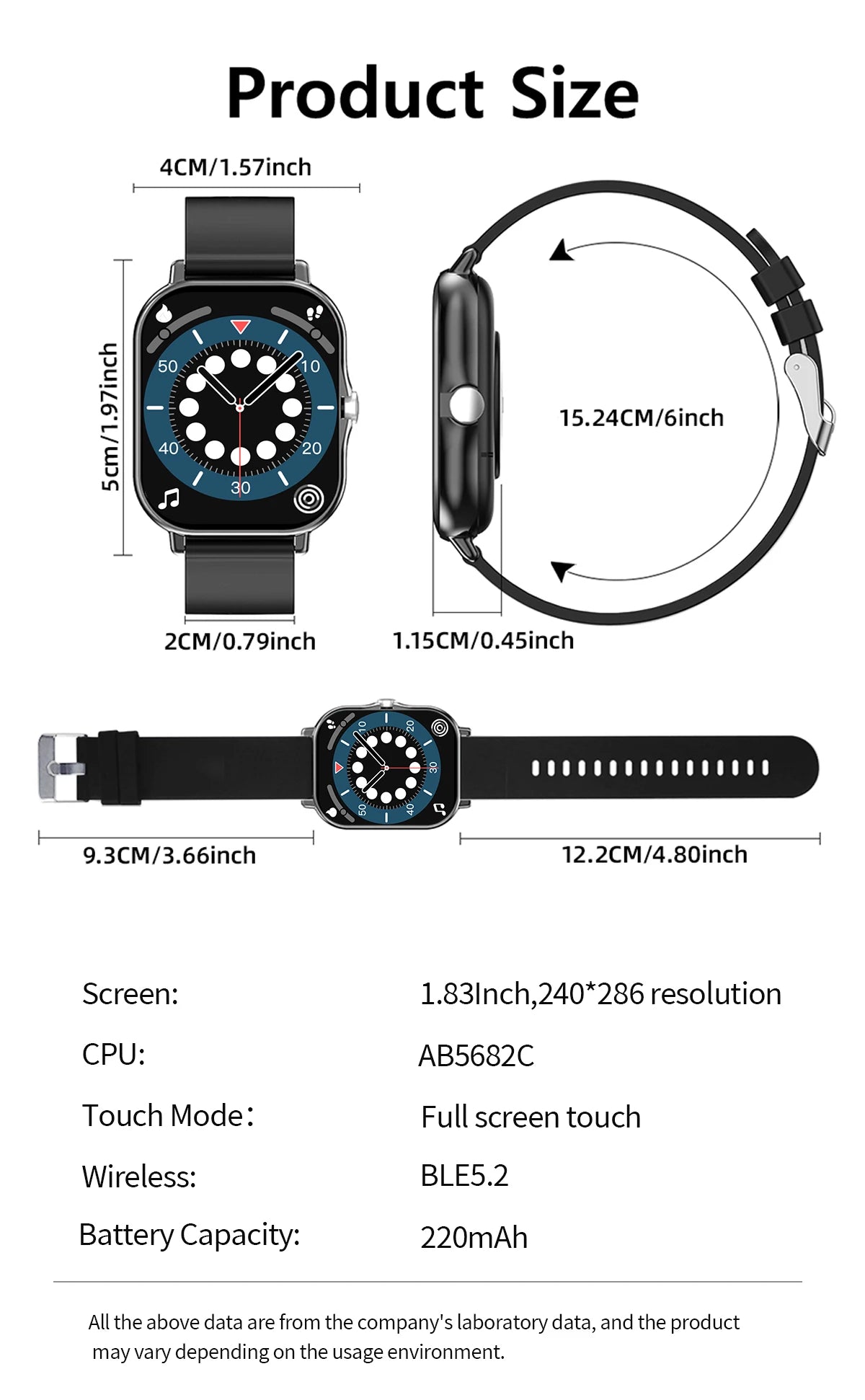 2025 New Smartwatch 1.83‘‘HD Screen with Wireless Call Sport Fitness Tracker Music Control Sedentary Reminder for Men Women Gift