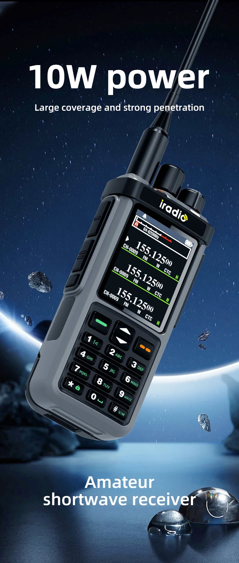 Iradio UV-98 PLUS talkie-walkie répéteur de bande transversale 2.4 "grand écran USB LSB CW CB SSB HF Radio amateur UV-88 RT-860