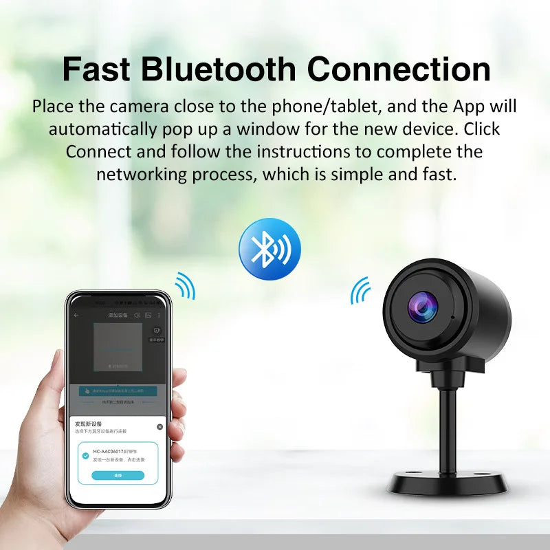 WiFi Security Camera  Mini Smart HD Night Vision IP Webcam Home Motion Detection Alerts Bluetooth Network Surveillance Cam