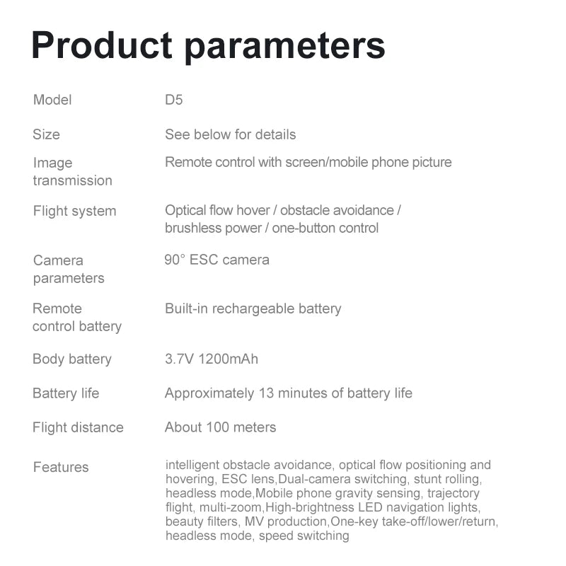 2026 New D5 Drone 4K Professional HD Dual Camera Brushless Obstacle Avoidance Foldable With Screen Control Quadcopters RC Drones