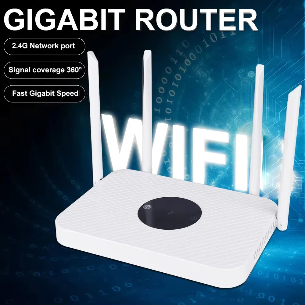 Wifi Wireless Router Wifi Fiber Broadband High-speed Unlimited 4 Antennas 2.4ghz Strong Signal Ultra-fast Broadband Coverage