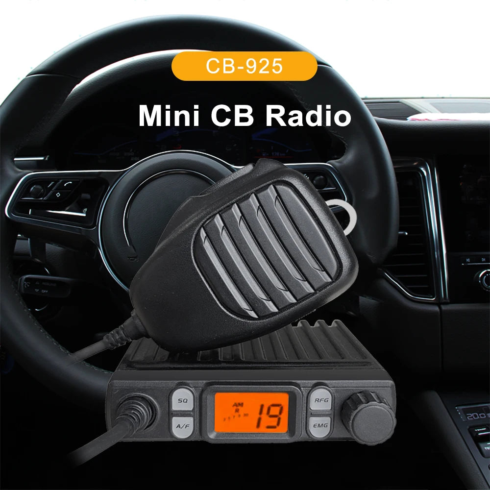 ANYSECU CB Radio CB-925 25.615-30.105MHz 8W 10 Meter Radio AM/FM Mini Citizen Band Transceiver
