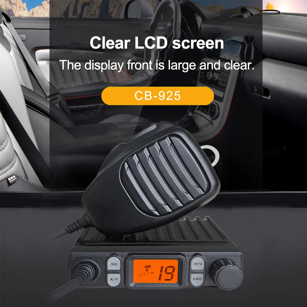 ANYSECU CB Radio CB-925 25.615-30.105MHz 8W 10 Meter Radio AM/FM Mini Citizen Band Transceiver