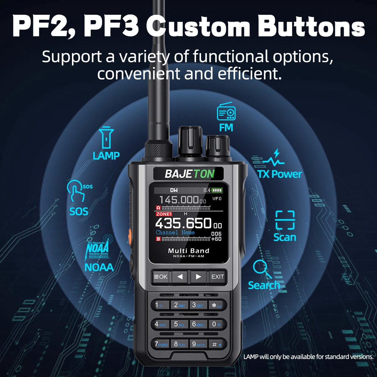 BAJETON BJ-8300 Ham Radio SW AM SSB CB Amateur Wireless Bluetooth Phone Programming Walkie Talkie NOAA Handheld Two Way Radio