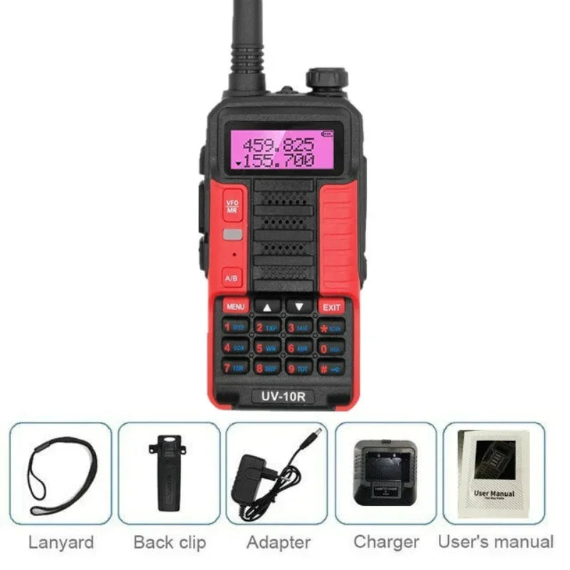 Original BaoFeng UV-10R Portable Radio V2 10W High Power UV 10R VHF UHF Dual Band Two Way CB Ham Radio Transceiver Walkie-Talkie