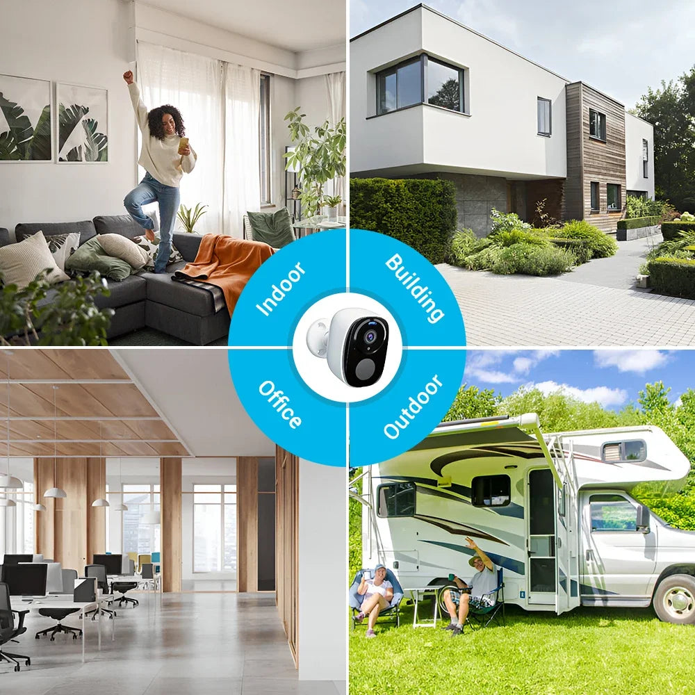 2K 4G Solar Security Camera WiFi Outdoor PIR Motion Detection Color Night Vision Waterproof Battery Powered 2-Way Audio Home