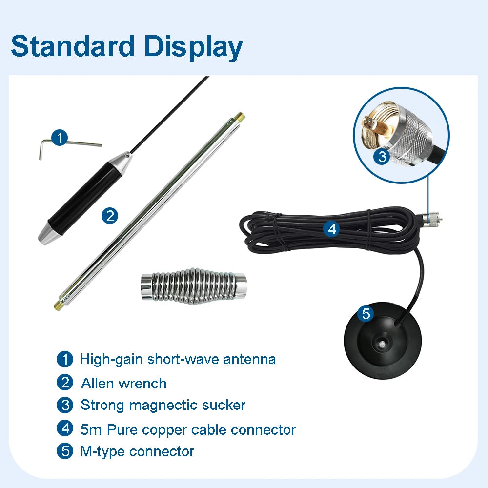 CB Antenna 27MHZ CB Radio Antenna Portable Indoor Outdoor Magnetic CB Antenna Heavy Duty Magnet Mount Mobile Car Radio