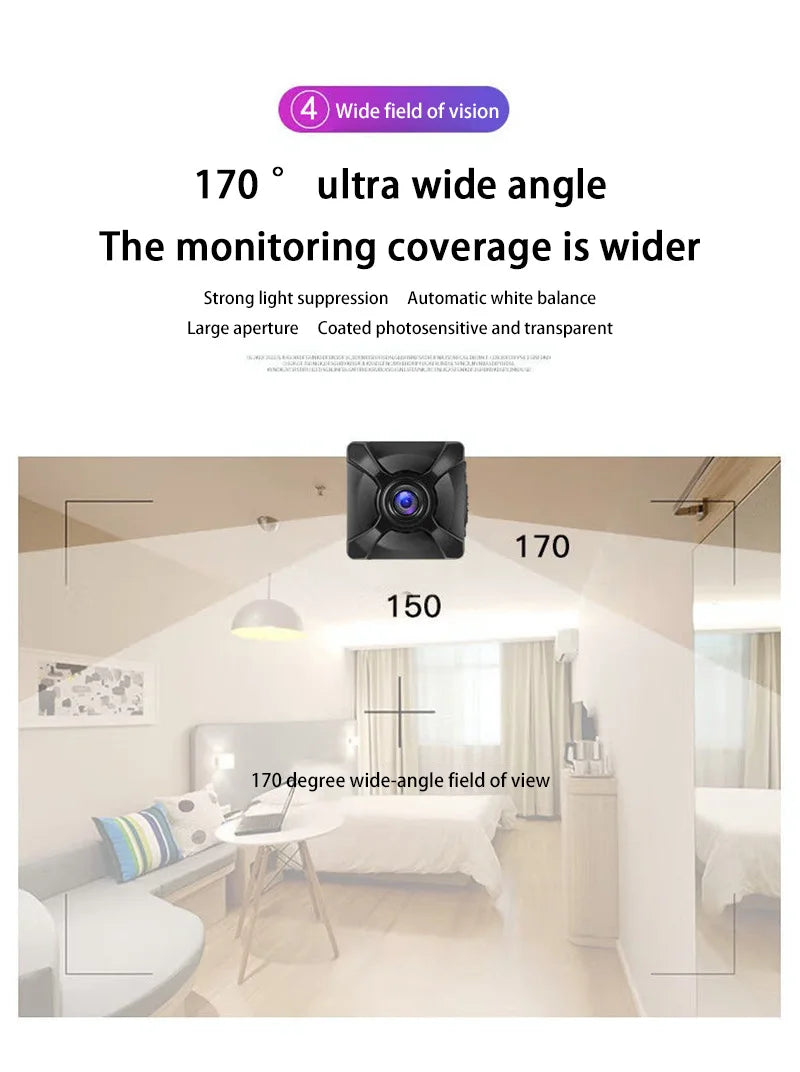  Wireless Mini WiFi Security HD Camera Monitoring Detection Security Protection  Night Vision Home Safety Long Battery Life