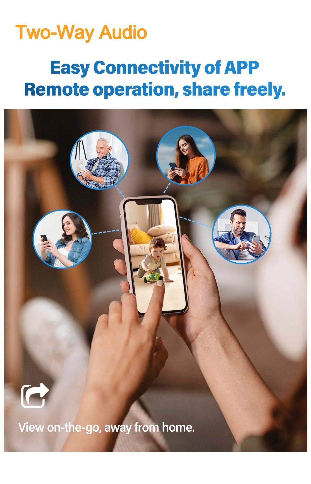 WiFi Security Camera 120° Wide Angle HD Night Vision APP remote operation for car camping house garage home monitoring system