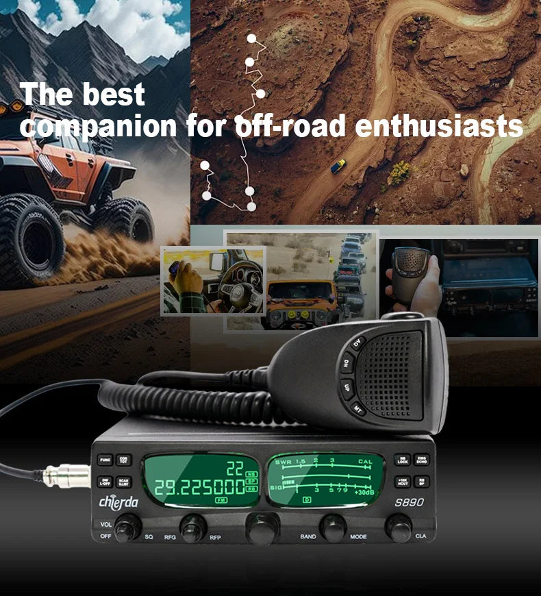 S890 AM FM SSB 27Mhz CB Radio 24.715-30.105 MHz HF Transceiver 40W High Power Long Range Walkie Talkie