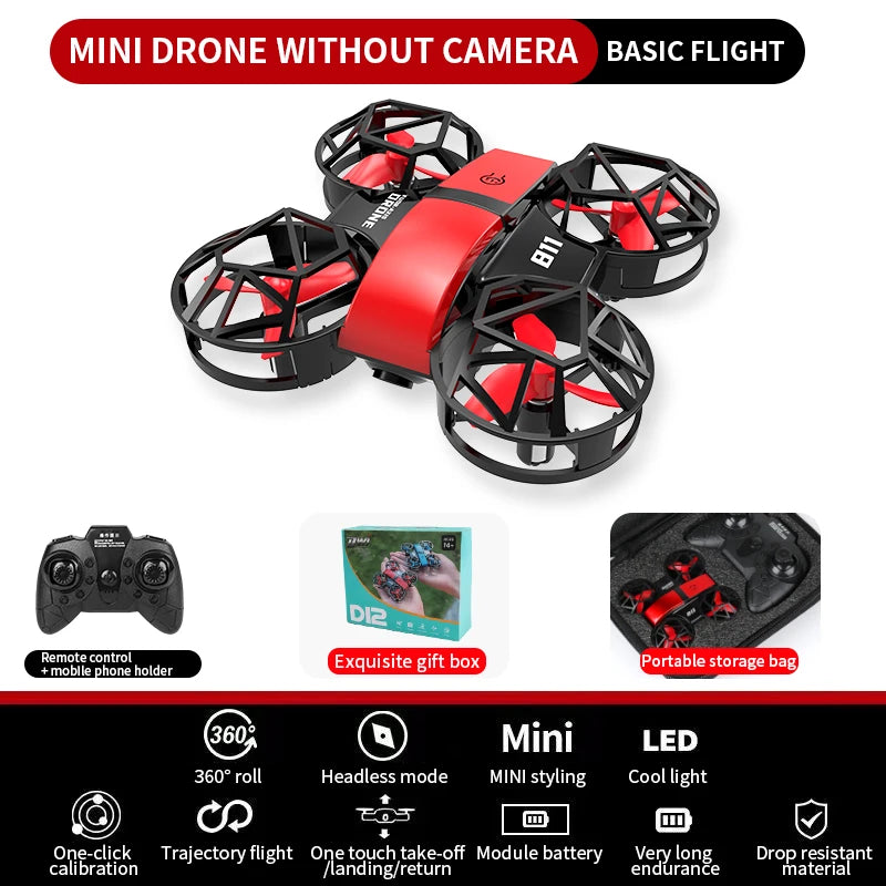 Dowellin D12 Drone Mini Remote Control Aircraft New Children's Toy HD Dual Camera Fixed Height RC Quadcopter Starter Gifts