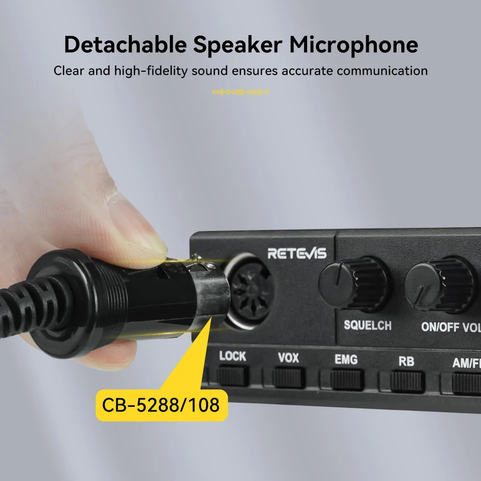 Retevis MB62 CB Radio 27Mhz FM/AM 40-Channel 4W CB Mobile Radio for EU PL DE CE UK IN US IT Countries