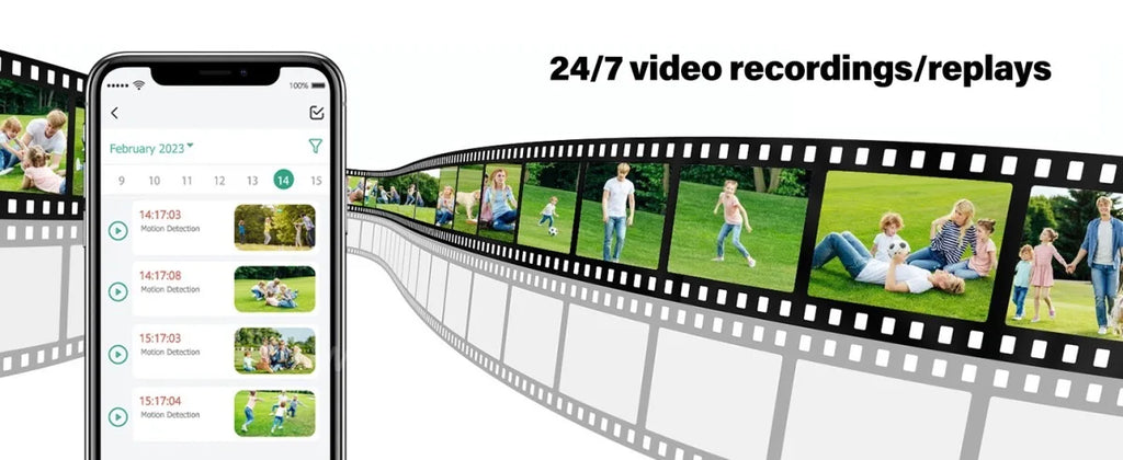 WiFi Security Camera 120° Wide Angle HD Night Vision APP remote operation for car camping house garage home monitoring system