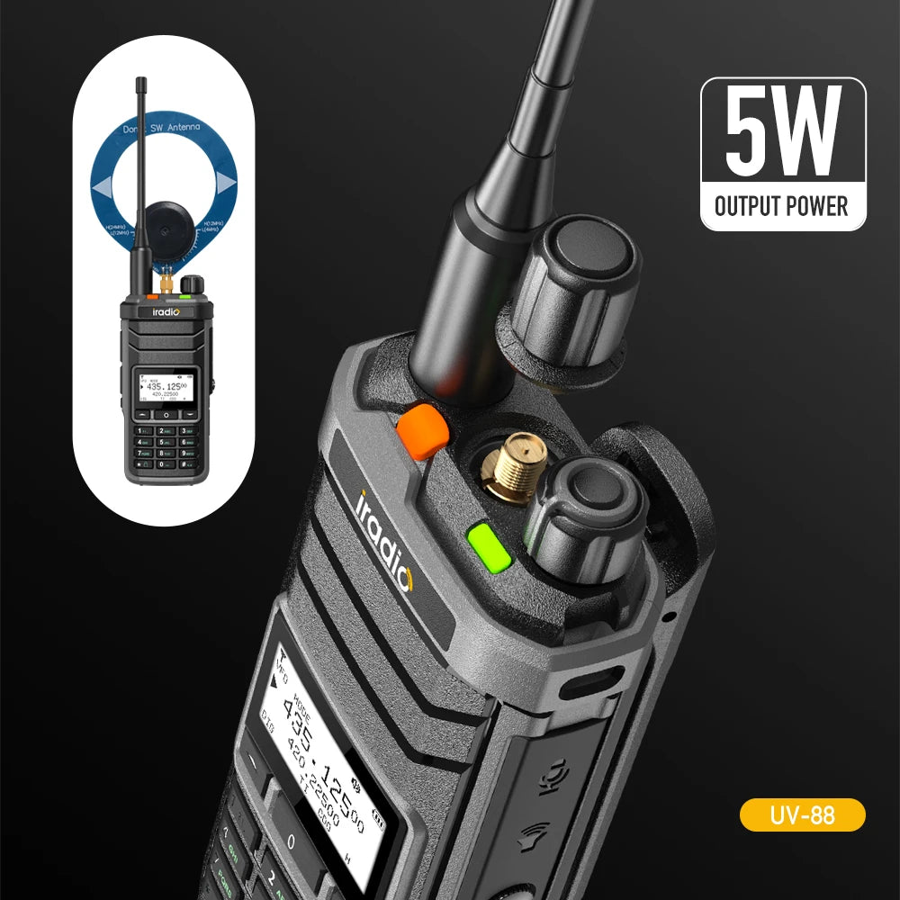 CB Radio 27Mhz Iradio UV-88 Walkie Talkie Shortwave 2.3-26.1Mhz UV88 FM SW MW LW Radio Multi Band Type-C Reharger 1024 Channel