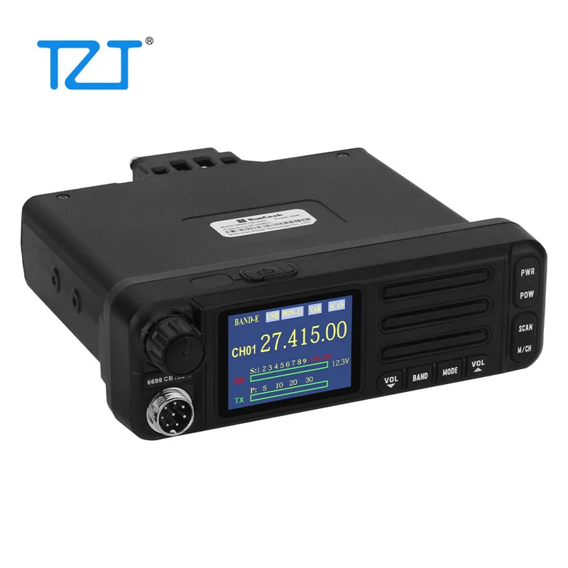 TZT HamGeek 6699-CB Radio 1-30MHz/21-30MHz Mobile Radio Supporting FM/AM/CW/SSB Modes with Microphone