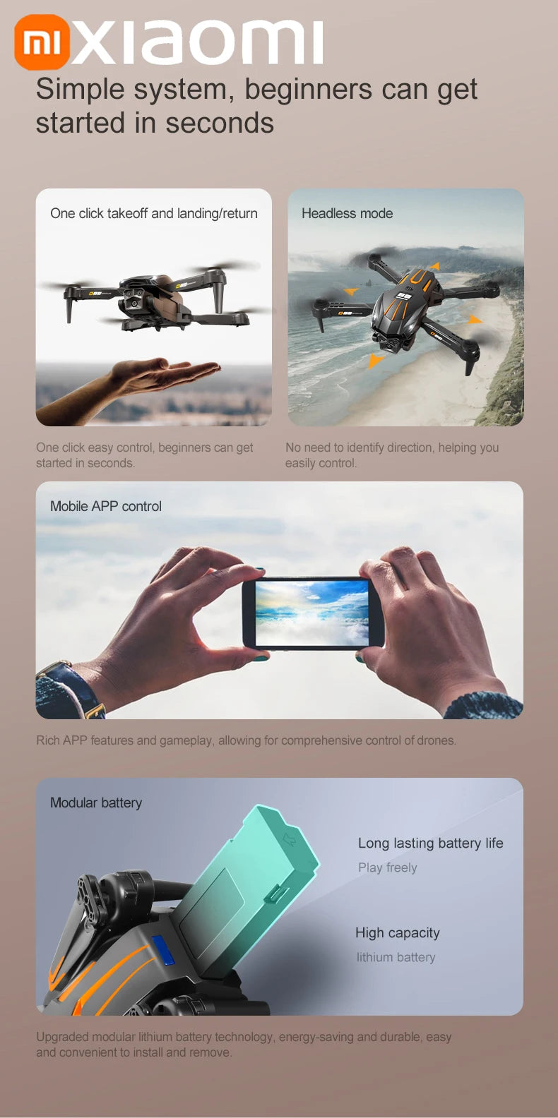 Xiaomi D88 Drone 8K Aerial HD Dual Camera Photography Intelligent Obstacle Avoidance Brushless Motor 5G WIFI GPS Return VR Drone