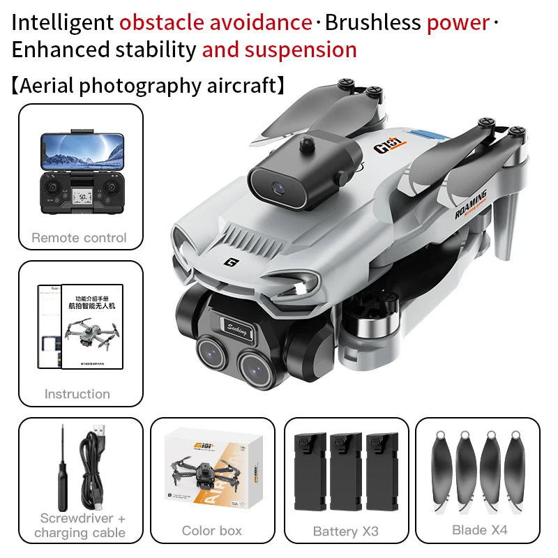 In the latest model of the drone in 2026 Brushless obstacle avoidance with dual lenses Add EIS electronic image stabilization