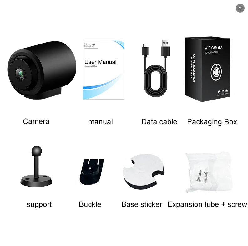 WiFi Security Camera  Mini Smart HD Night Vision IP Webcam Home Motion Detection Alerts Bluetooth Network Surveillance Cam